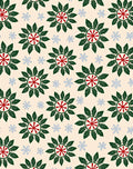 Crimson Red Starburst Leaf Wreath Rug