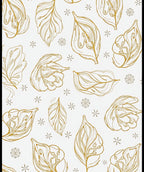 Golden Leafy Outline White Background Rug