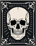 Dark Ivory Skull Ornate Frame Rug