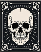 Dark Ivory Skull Ornate Frame Rug