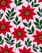 Vibrant Red Floral Garden Rug