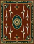 Brown Oval Swords Emblem Rug