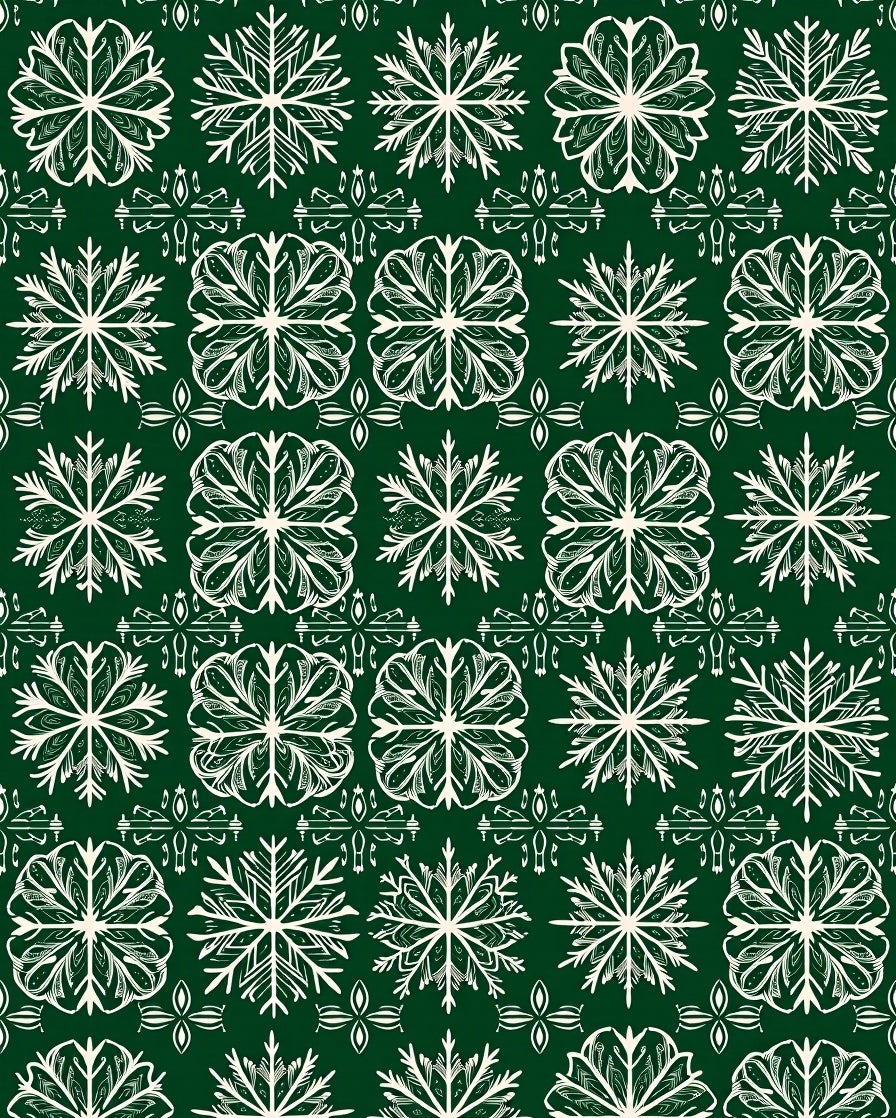Emerald Ivory Snowflake Medallion Repeat Rug