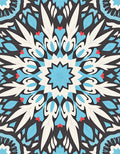 Intricate Teal White Floral Mandala Rug