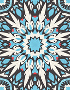 Intricate Teal White Floral Mandala Rug