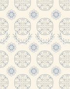 Delicate Blue Floral Laurel Medallion Rug