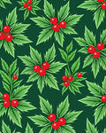 Green Holly Berry Festive Foliage Rug