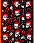 Spooky Christmas Skull Candy Cane Snowflake Rug