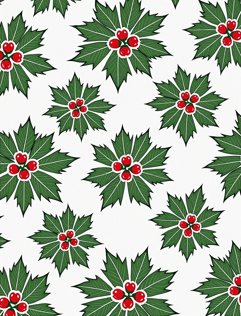 Christmas Holly Berry Foliage Rug