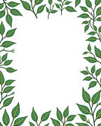 Lush Green Leafy Vine Border Rug