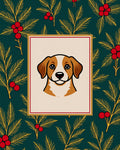 Whimsical Dog Holly Berry Fern Rug