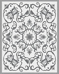 Elegant Gray Floral Mandala Rug