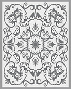 Elegant Gray Floral Mandala Rug