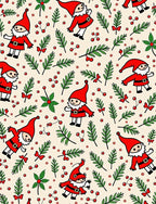Whimsical Red Gnome Holiday Scatter Rug