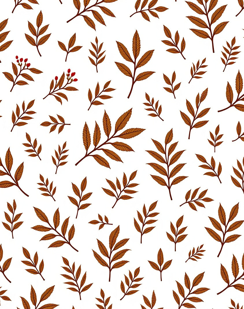 Autumn Leaves Berry Scattering Seamless Rug