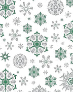 Green And Gray Snowflake Cluster Rug