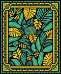 Lush Tropical Foliage With Tribal Accents Rug