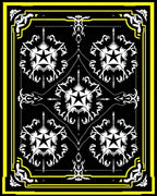 Bold Yellow Black Starburst Adornment Rug