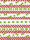 Red Stripe Green Bow Scattered Rug
