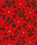 Crimson Red Floral Poinsettia Garden Rug