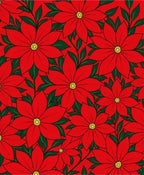 Crimson Red Floral Poinsettia Garden Rug