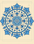 Charming Blue Floral Medallion Rug