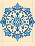 Charming Blue Floral Medallion Rug