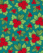 Radiant Red Berry Bright Leaf Scatter Rug