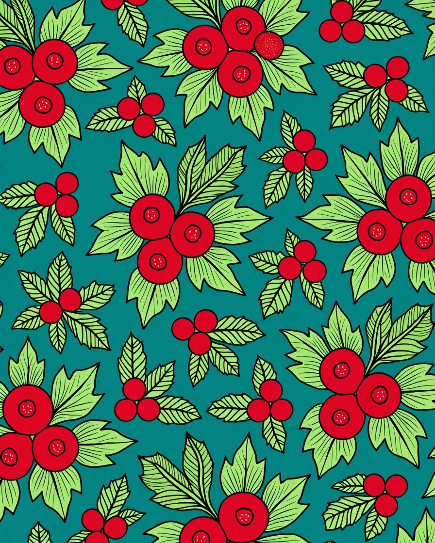 Radiant Red Berry Bright Leaf Scatter Rug