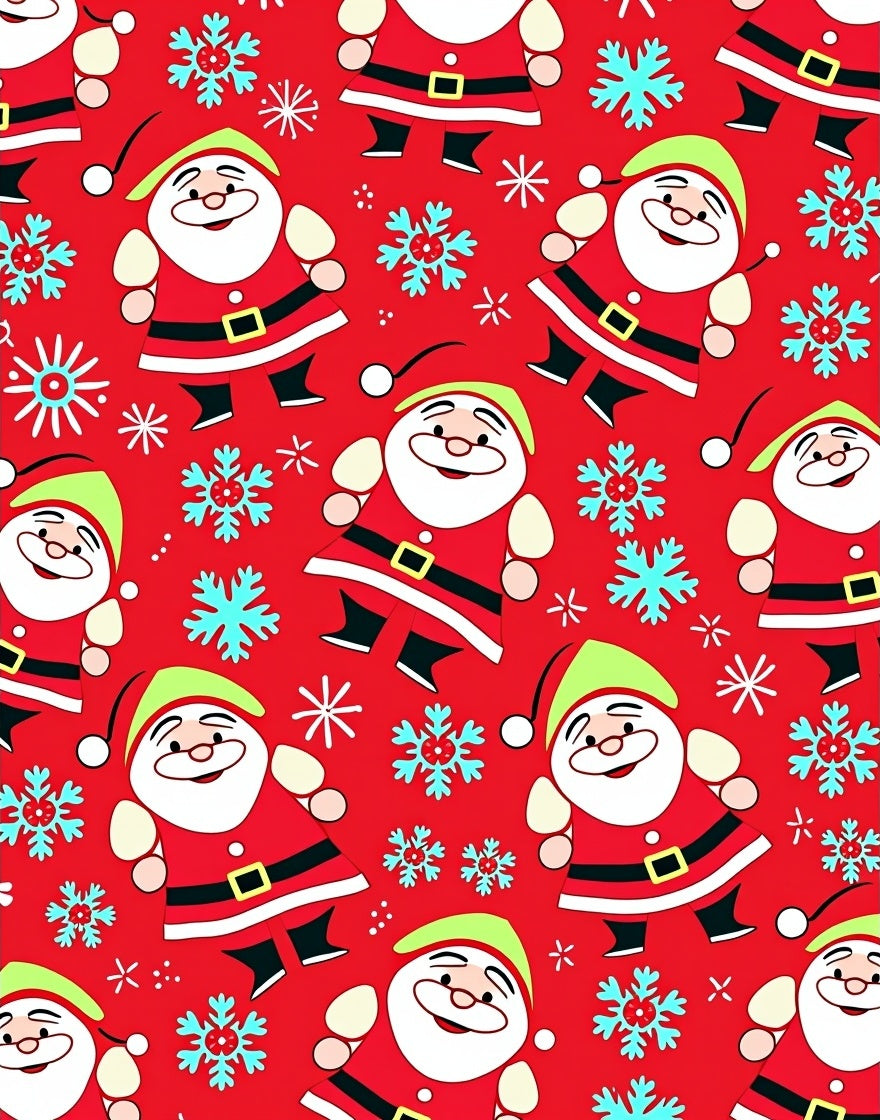Jolly Santa Claus Snowflake Christmas Rug