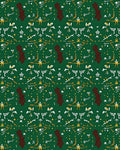 Forest Green Abstract Animal Scroll Rug