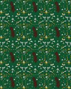 Forest Green Abstract Animal Scroll Rug