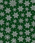 White Snowflake On Deep Green Rug