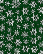 White Snowflake On Deep Green Rug