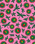 Pink Dragonfly Floral Medallion Rug