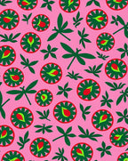 Pink Dragonfly Floral Medallion Rug