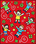 Jolly Kids Christmas Swirls Festive Rug