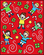 Jolly Kids Christmas Swirls Festive Rug
