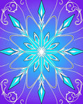 Aquamarine Snowflake Floral Swirl Rug