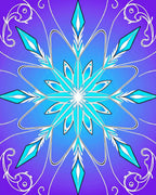 Aquamarine Snowflake Floral Swirl Rug