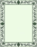 Elegant Black Outline Floral Border Rug