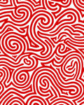 Bold Red Swirling Lines Rug