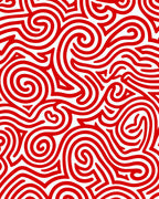 Bold Red Swirling Lines Rug