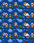 Cozy Snow Village Collection Houses Rug