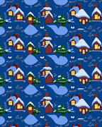 Cozy Snow Village Collection Houses Rug