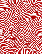 Bold Red Wavy Stripe Rug