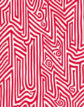 Bold Red Maze Labyrinth Rug