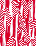 Bold Red Maze Labyrinth Rug