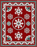 Red Snowflake Floral Medallion Rug