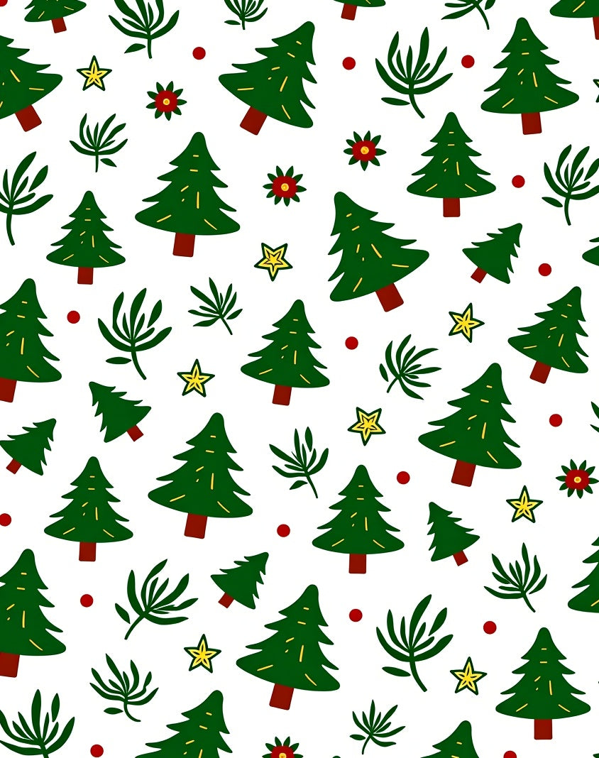 Green Christmas Tree Star Scatter Rug